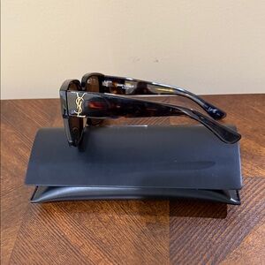 YSL Dark Tortoise Square Sunglasses